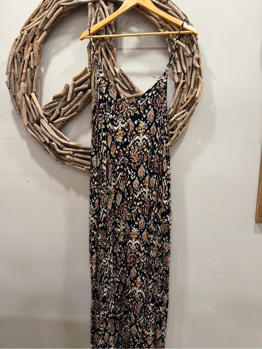 Women's Black Printed Spaghetti-Strap dress - Picture 2 of 4